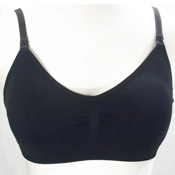Two Hearts Maternity Nursing Wire Free Bra MEDIUM Black NEW WITHOUT TAGS  New wi - Picture 1 of 4